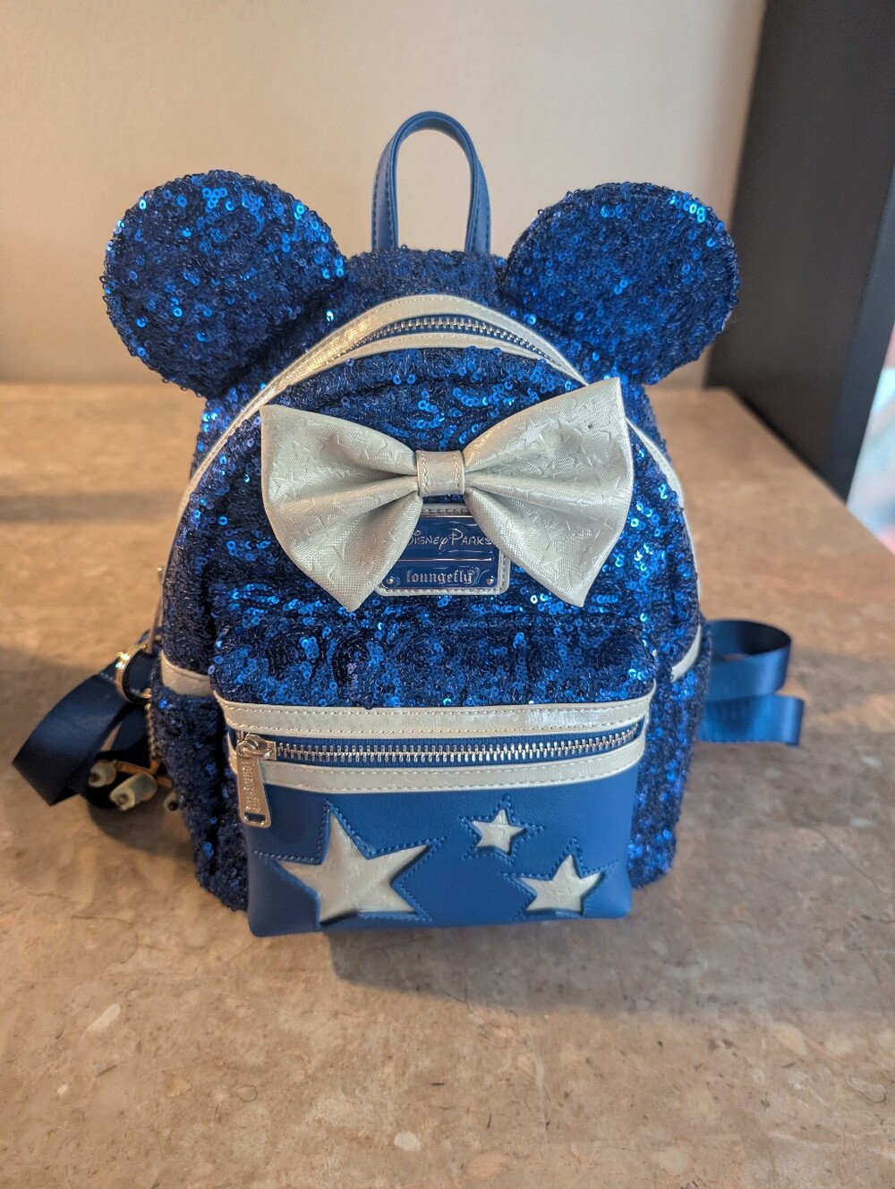 Loungefly Make a Wish Disney Parks Exclusive Mini Backpack Blue SilverOne Size
